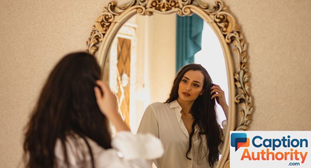White Dress Mirror Selfie Captions
