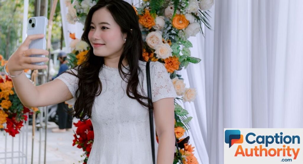 White Dress Selfie Captions