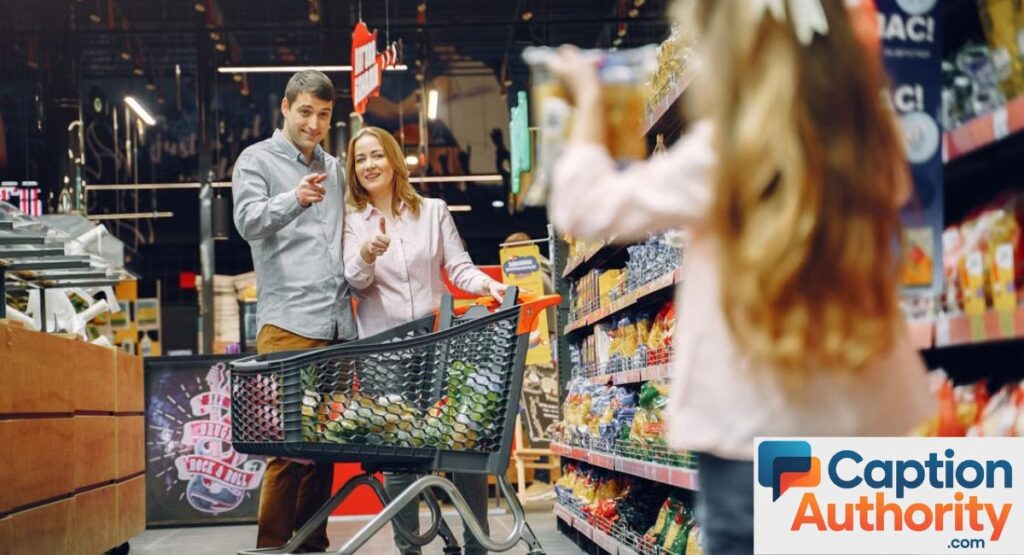 Family Shopping Captions
