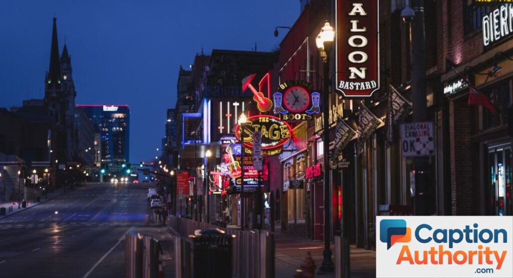 Nashville Broadway Captions for Neon Nights 