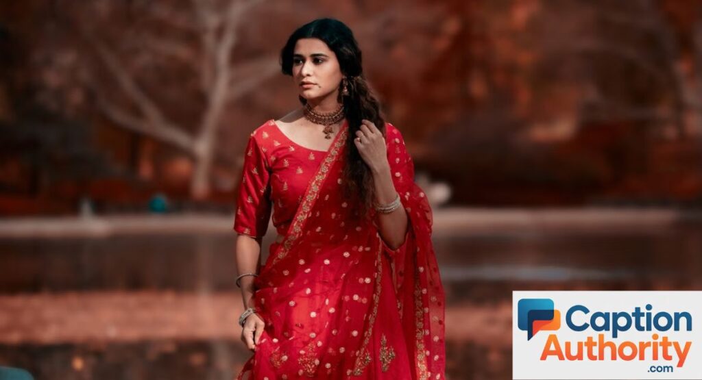 Red Saree Captions for Instagram
