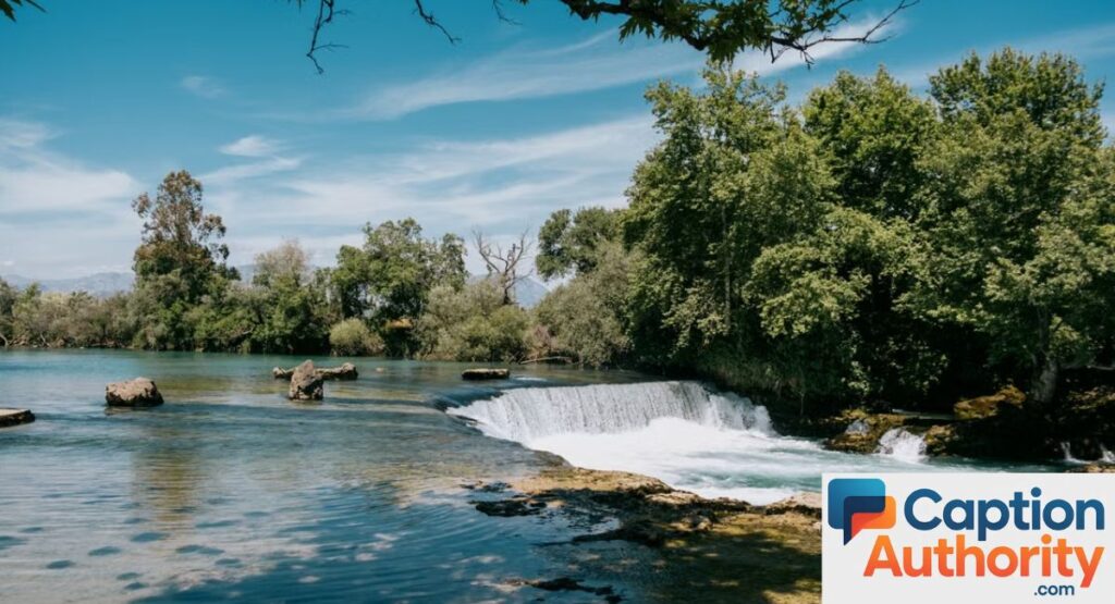 River, Lake, and Waterfall View Captions